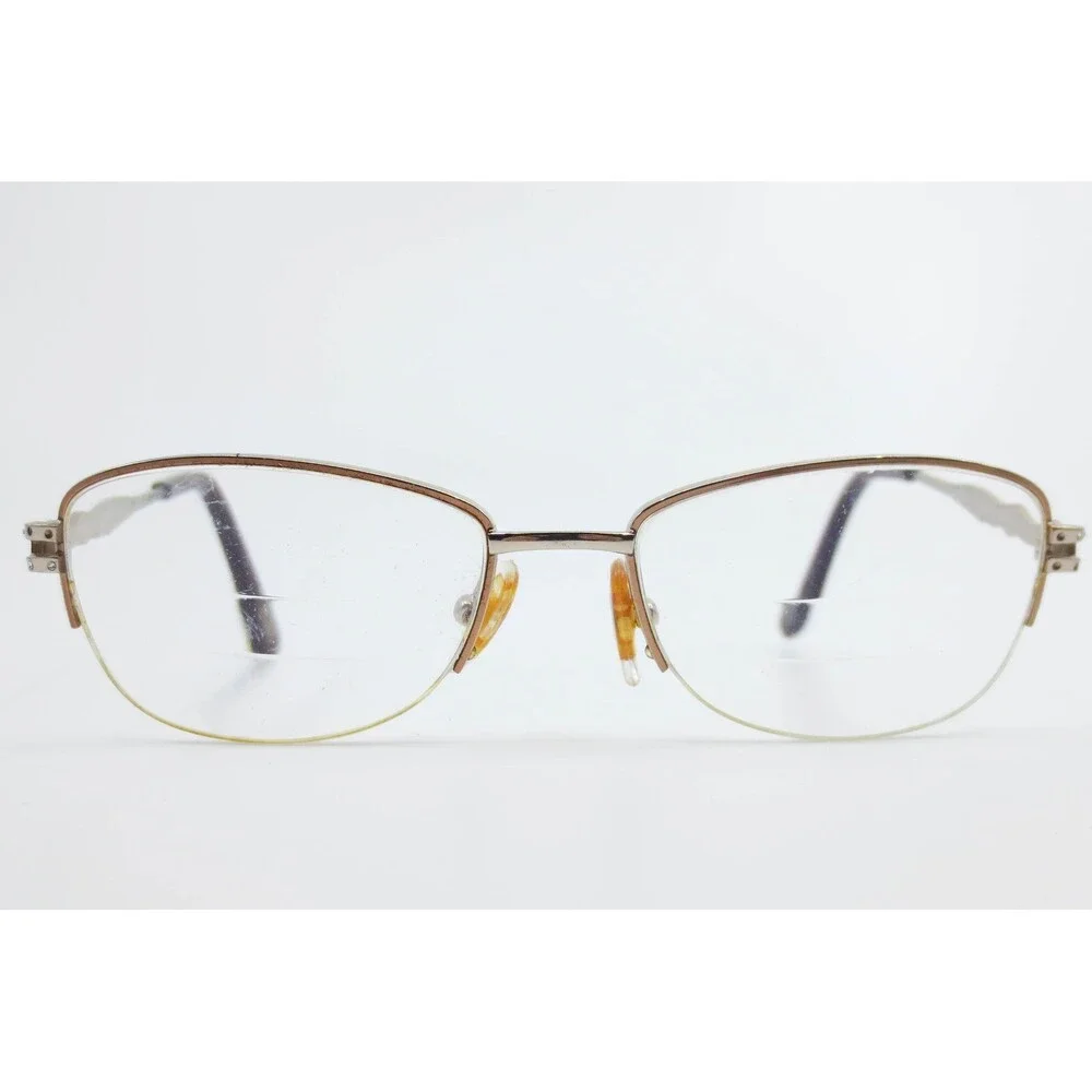 Konishi Japan Flex Titanium Eyeglasses KF8459 Mocha Gold Rhinestone 49-16-135